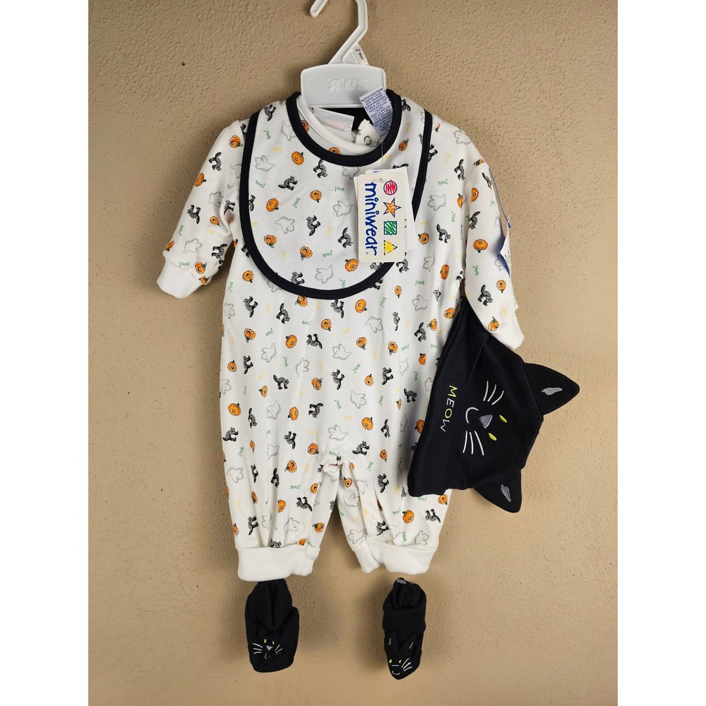 NWT Vintage Miniwear Baby 4pc Halloween Outfit 0-3 Months